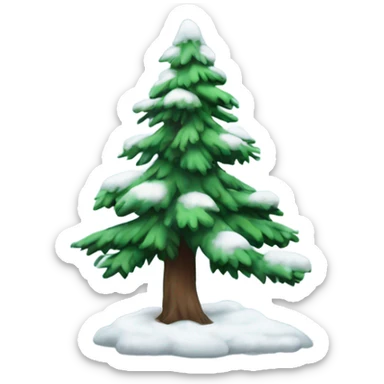 Snowy pine tree sticker