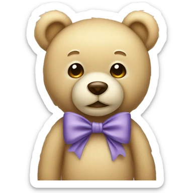 Beige Teddybear with bow sticker