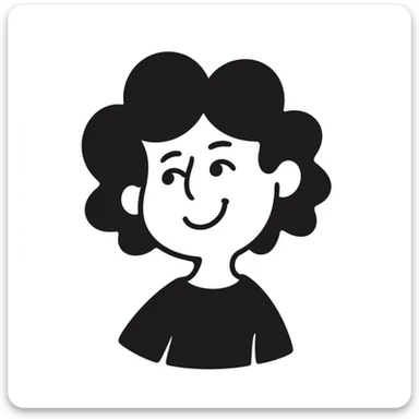 hand-drawn doodle of a happy person named Mykyta, big smile, simple lines sticker