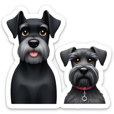 Black miniature schnauzer and a giant schnauzer  sticker