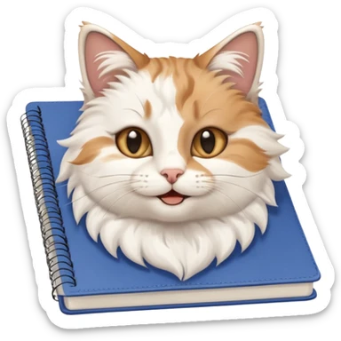  gatita grecia feliz en viendo una libreta anillada  sticker