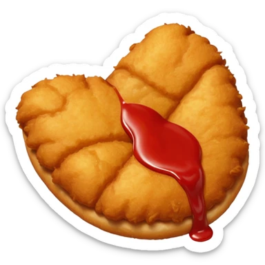 Chicken nugget with ketchup sticker