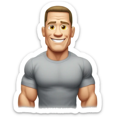 john cena cartoon wearing tee sticker