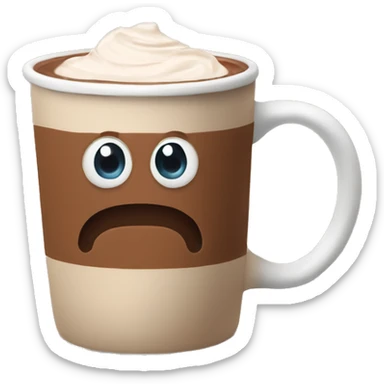 hot chocolate in beige mug sticker