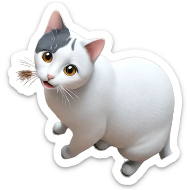 cat peeking from cardboard box sticker