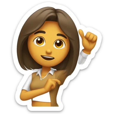 Chica pelo marrón haciendo el dab sticker