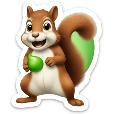 squirrel farting a green fart sticker