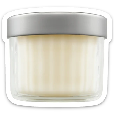 minimalist style,  Vanilla Cashmere scented candle in a pretty hyperrealistic crystal jar with metal lid on top of candle, isolated, 3d rendering, no emoji icons, no emoji faces, 8k hd sticker