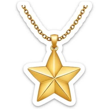 Star charm in necklace – golden star-shaped trinket.
 sticker