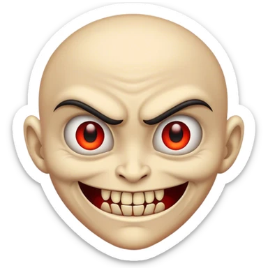 A scary evil smirk of revenge sticker