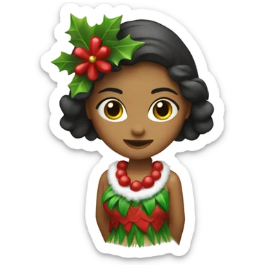 Christmas hula girl sticker