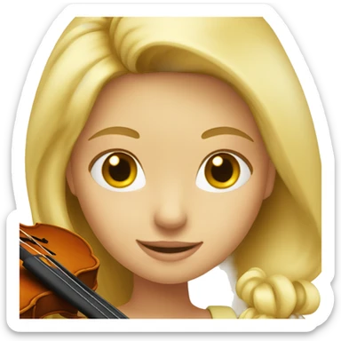 blond girl playing a violin sticker