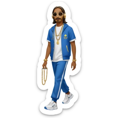 Snoop dog wearing AirPod max walking into Walmart  sticker