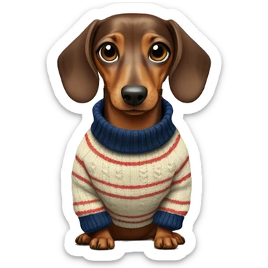 dachshund in a sweater sticker