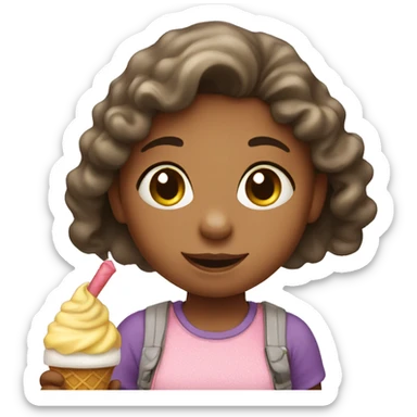 little girl with ice cream sticker