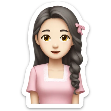 Wonyoung asian kpop cute white girl wearing pink dress  sticker