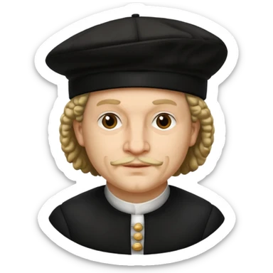 Rembrandt artist wear black berret hat sticker