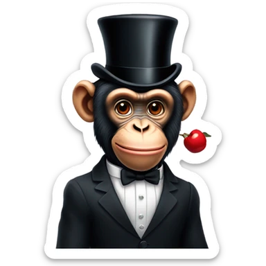 Chimpanzee butler red lipstick  sticker