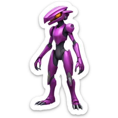 a Genesect-Raptor-Fakémon—hybrid with a futuristic visor-helmet full body sticker
