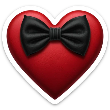 realistic gothic heart with a black velvet bow sticker