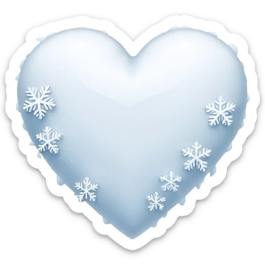 Snow heart sticker