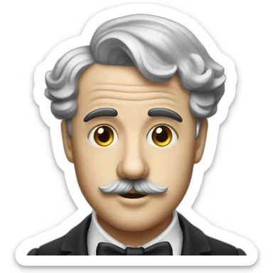 charlie chaplin with short hair sticker