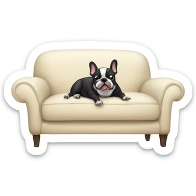 French bulldog farting on the couch sticker