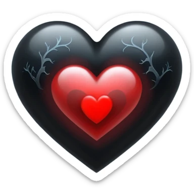 heart with gothic moonlit mist sticker