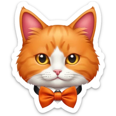 cat wearing a bow tie sticker