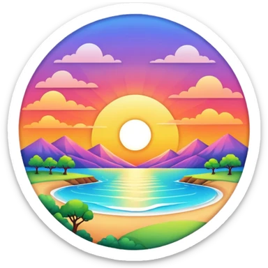 sunrise landscape sticker