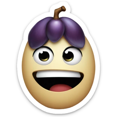 plum fruit with human sad emotion sticker