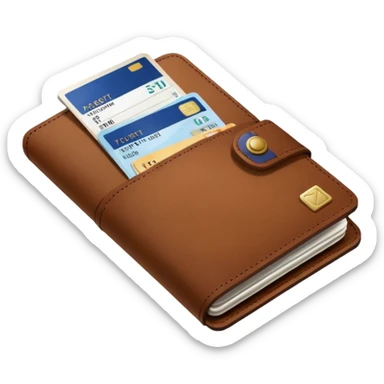 Travel wallet – larger, holds passport and tickets.
 sticker