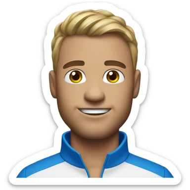 sport man in blue sport suit sticker