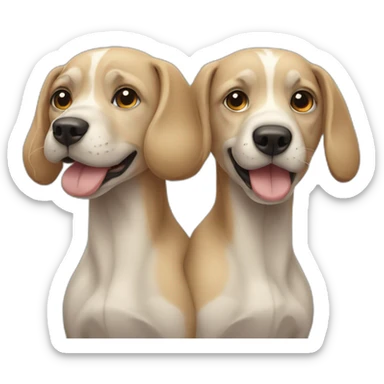 two dogs conjoined at the end sticker