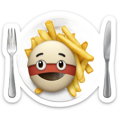 Kebab and chips on a plate sticker