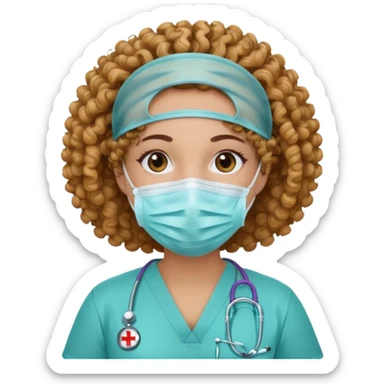 curly nurse sticker
