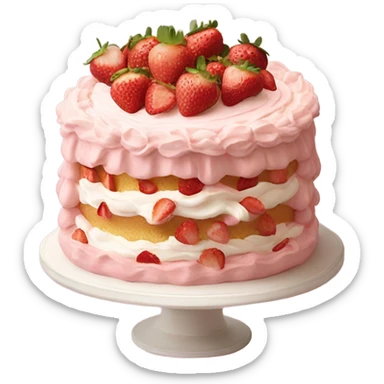 Strawberry cake sticker