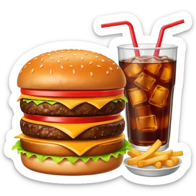 Meal combo with cold drink sticker