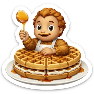 Chicken & waffles sticker