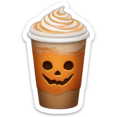 spooky pumpkin spice latte sticker