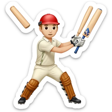 Stuart playing cricket sticker