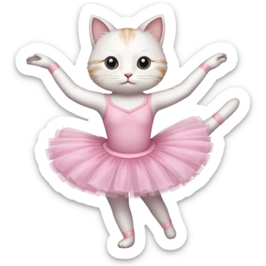 A cat doing ballet sticker