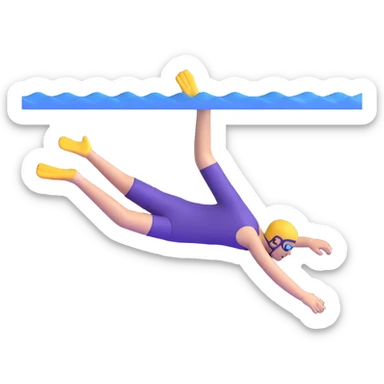 person swimming underwater sticker
