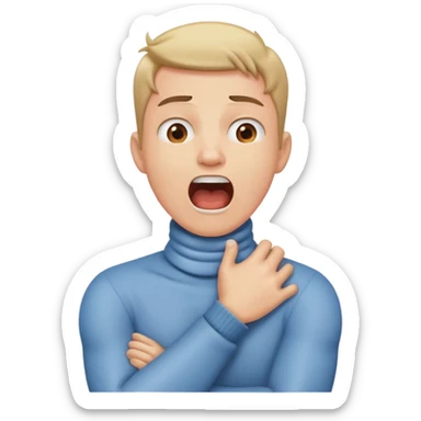 arms crossed holding neck screaming  sticker