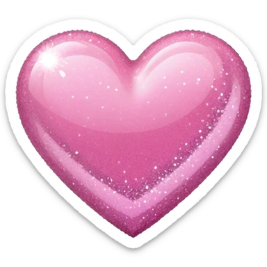 Pink heart with glitter surrounding it  sticker