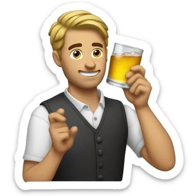 guy holding alcohol with athumbs down sticker