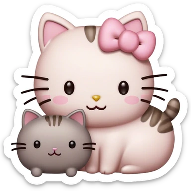 hello kitty pusheen sticker