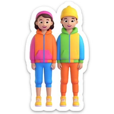 cheerful kid with colorful clothes sticker