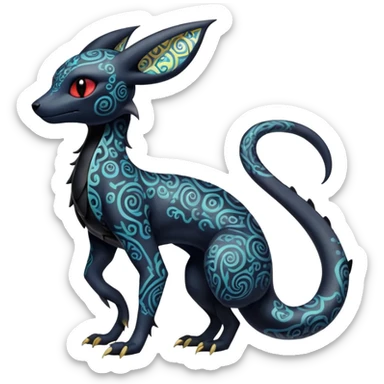 Pastel Gothic Salandit-Umbreon-Fakémon-hybrid-creature (full body)  sticker