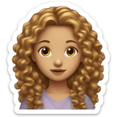 girl with long curly hairs hazel eyes  sticker